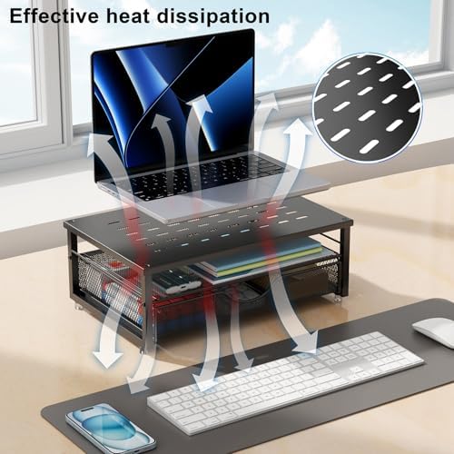 Computer Monitor Stand Riser with Drawer - Image 3