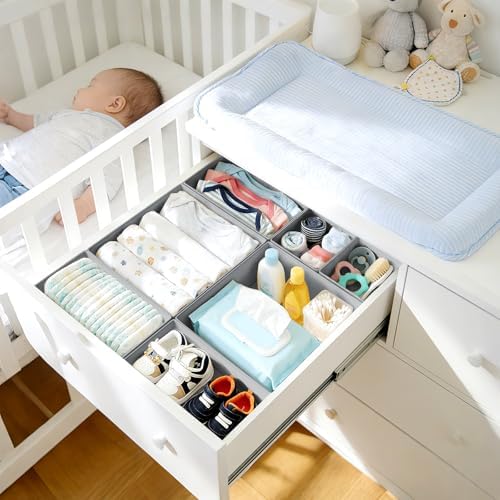 DIMJ Drawer Organizer Clothes 30 Pack - Foldable Baby Organizers and Storage & Closet Organizers for Bedroom, Closet - Nursery Organization Dresser Dividers for underwear, Sock,Bra, Belt, Tie, Gray - Image 3