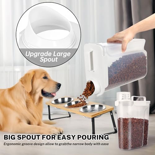 Dog Cat Food Storage Container with Cup (White, 5+10L) - Image 3
