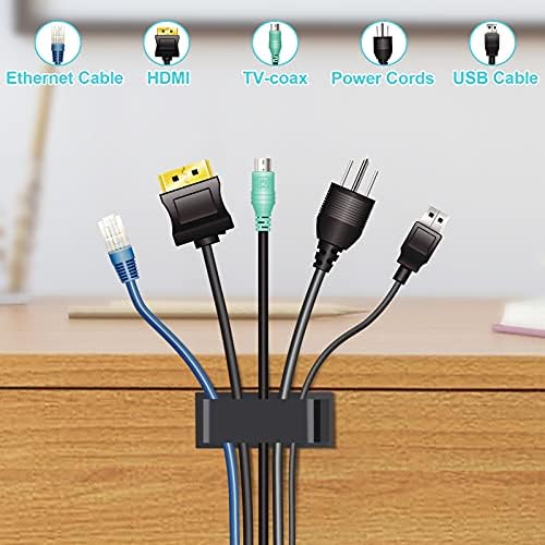 50 PCS Black Cable Clips - Large Cord Organizers for Under Desk Cable Wire Management, Adhesive Holder Clips for Multiple Cord Management - Image 3
