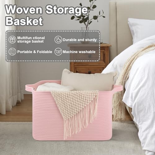 OIASKET 65L Extra Large Blanket Basket Living Room, 19.7"x15.8"x11.8" - Image 7