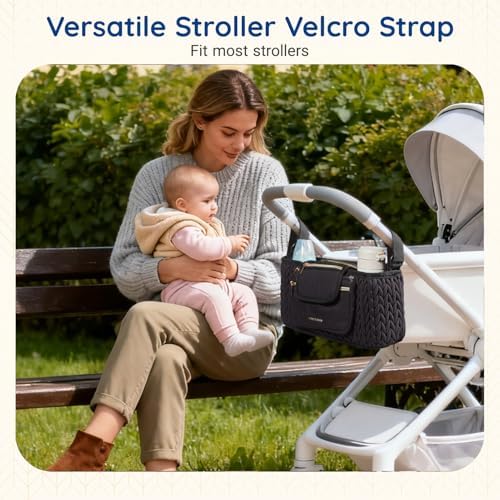 mommore Universal Stroller Organizer with Insulated Cup Holders - Image 2
