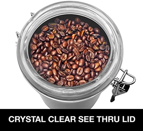 Oggi Stainless Steel Kitchen Canister 26 fl oz - Airtight Clamp Lid, Clear See-Thru Top - Ideal for Kitchen Storage, Food Storage, Pantry Storage. Size 5" x 3.5". - Image 4
