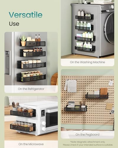SONGMICS Strong 4 Pack Magnetic Spice Rack for Refrigerator for Organizers - Image 5