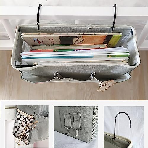 Bedside Caddy, Bedside Hanging Storage Organizer forBunk and Hospital Beds,College Dorm Bed，Can be Placed Glasses Books Mobile Phones (White 1) - Image 5