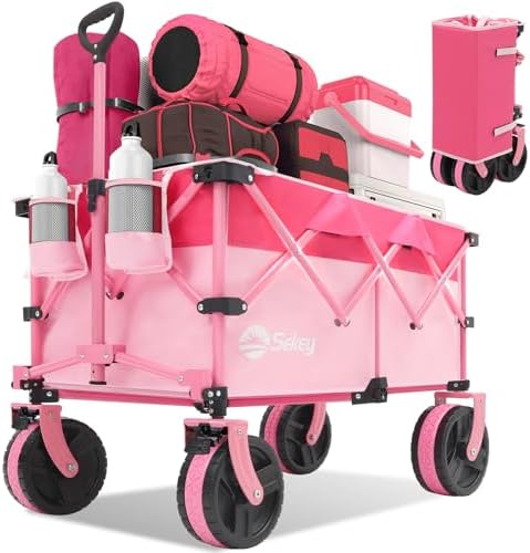 Sekey 220L Beach Wagon, 440 lb Capacity, Foldable, 8 in Wide Wheels by Sekey