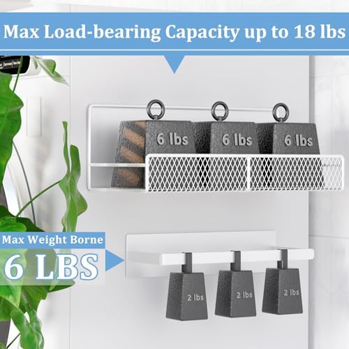 DTUQYX Magnetic Shelf for Washing Machine 4-Pack: Widen Magnetic Laundry Organizer (5"-6") with Hanger Organizer, Strong Magnet, Rust Proof, Heavy Duty Magnetic Spice Rack for Refrigerator (White) - Image 3