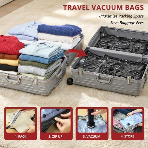 Travel Vacuum Bags for Clothing with Cordless Pump 18 Combo, Black - Image 2