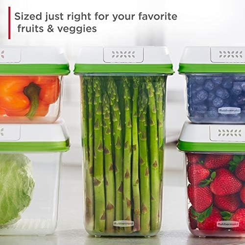 Rubbermaid 2114738 FreshWorks Saver, Medium Short Produce Storage Containers, 2-Pack, 4.6 Cup, Clear - Image 6