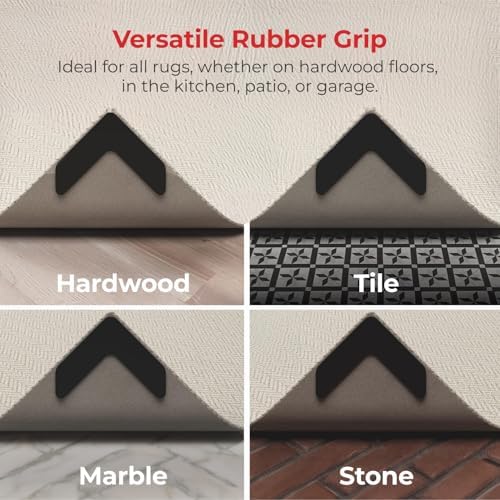 iPrimio Rug Gripper - Pack of 16 Secure Rug Corner Grippers for Indoor and Outdoor Use - Helps Prevent Curling and Slipping - Ideal Carpet Corners to Keep from Curling - 7.5 x 7.5 Inches - Image 4