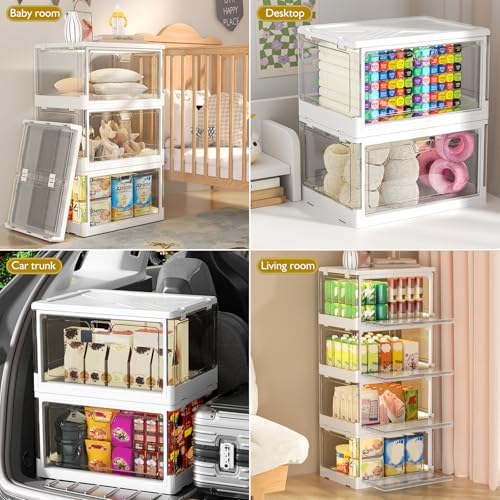 Kmiectse Clear Storage Bins with Lids 3 Pack 【Stackable & Sturdy】 - Image 6