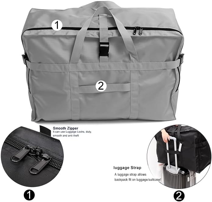 Travel Duffle Bag,Large Storage Bags,Foldable Weekender Bag,Overnight bag,Heavy Duty Travel Bag,Reinforced Carry Straps Gmy Dance Bag for Men And Women Camping,Moving,Hospital - Image 4