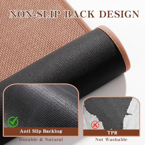 chakme Bathroom Rugs Mat U-Shaped 24x17, Ultra ThinNon Slip Bath Mat Small Quick Dry Absorbent Bath Matfor Bathroom Floor, (Dark Pink, U-24"x17") - Image 5