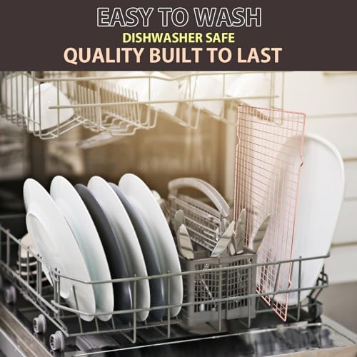 Briout 2PCS Cooling Rack for Cooking Baking, 16" x 10" Wire Rack, Rose Gold - Image 5