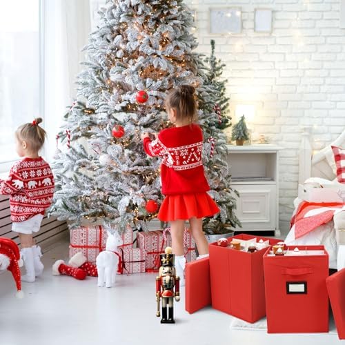 2 Pack 16 Inch Large Christmas Nutcracker Storage Box Hold 18 Nutcrackers Figurine Collectible Storage Box for Holiday Decor Carolers Santa Figure or Nut Cracker Ornaments(Normal,Red) - Image 5