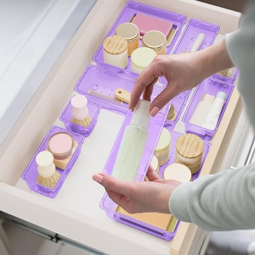 SpaceHacks 15 PCS Plastic Drawer Organizer Set, Drawer Storage Trays - Image 2