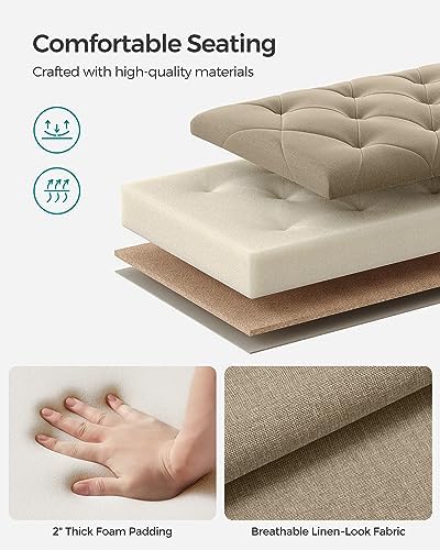 SONGMICS Storage Ottoman Bench, Foot Rest with Legs, Load up to 661.4 lb - Image 5