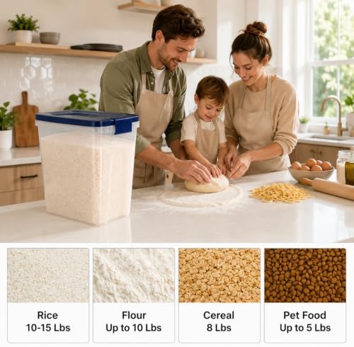 5-10 Lbs Airtight Cat Dog Food Storage Container, 8QT Compact Pet Food Bin - Image 5