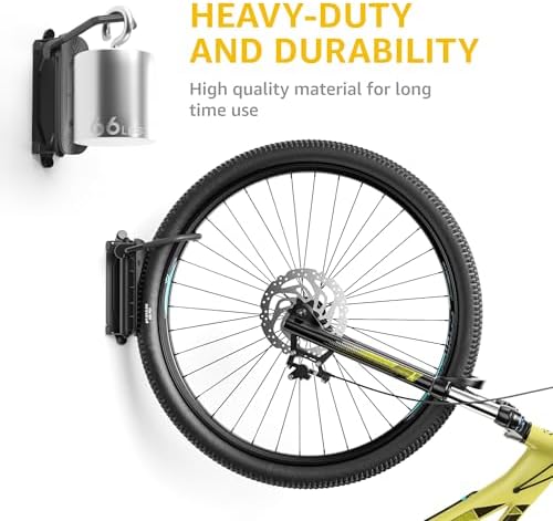 monTEK Swivel Bike Wall Mount, Vertical Bike Rack for Garage, 1 Pack, Gray - Image 3