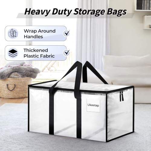 ukeetap 16 Pack Extra Large Clothes Storage Bins with Lids, Clear - Image 4