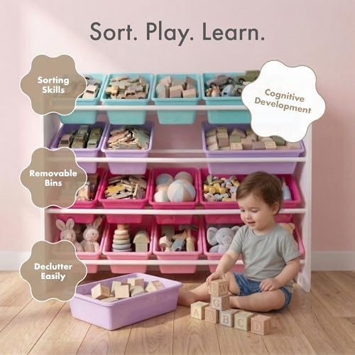 Humble Crew Kids Toy Organizer with 16 Bins, 4 Tier Storage for Playroom - Image 5