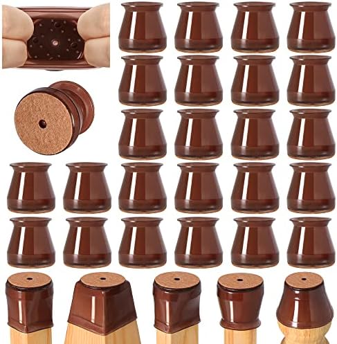 24 Pcs Chair Leg Floor Protectors for Hardwood Floors Round by VIUME