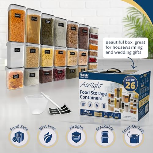 Reli. Pantry Organizers and Storage | Food Containers with Lids (26 Sets) - Image 4