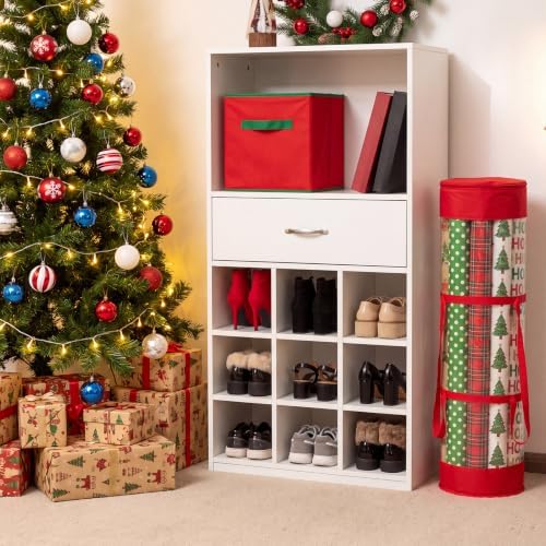 Christmas Wrapping Paper Organizer, 41" Gift Wrapping Paper Storage Red - Image 4