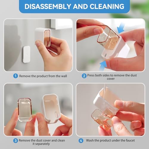 MOPMS Single Slot Toothbrush Holders Wall Mounted with Cover for Bathrooms - Image 6
