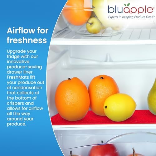 Bluapple FreshMats Fridge Shelf Liners, Red, 12x15, Set of 4 Mats - Image 3