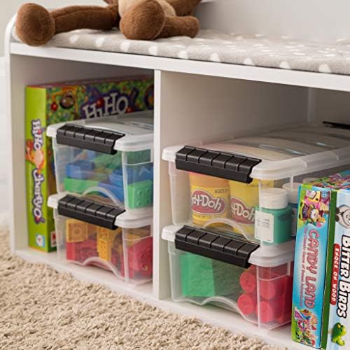 IRIS USA 3-Pack 6 Quart Storage Bins with Lids, Clear/Black - Image 5