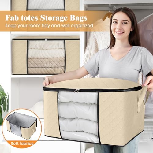 Fab totes 8 Pack Storage Bags for Clothes Blanket Storage Bins with Lids - Image 5
