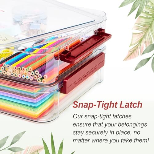 CATOOMUU 2-Pack 9x13 Clear Plastic Project Case Stackable Storage Box - Image 6