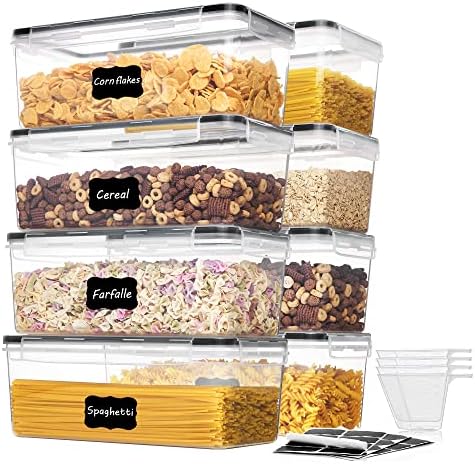 Vtopmart Pasta Storage Containers, 8 Pack, 3.2L Airtight Canisters by Vtopmart