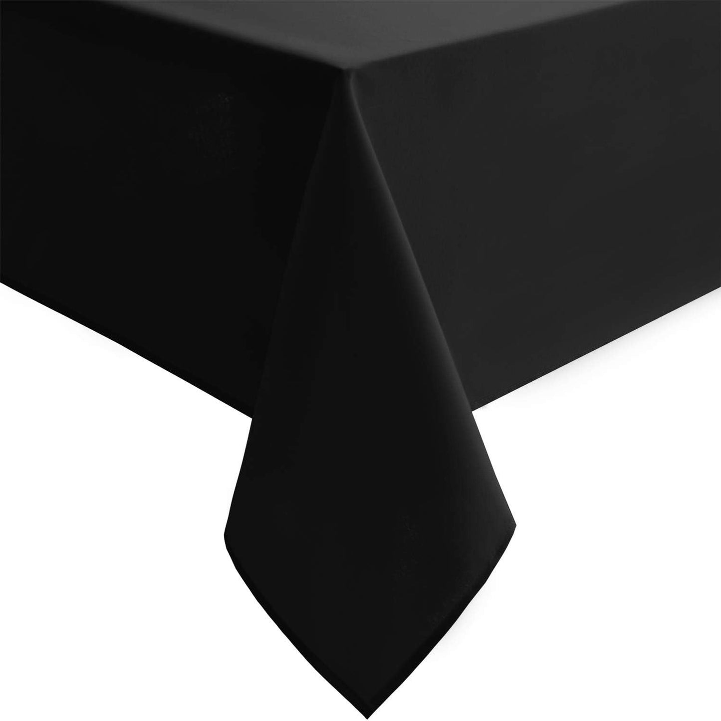 Hiasan Black Rectangle Tablecloth - Waterproof Spillproof and Wrinkle Resistant Washable Polyester Table Cloth for Dining Party, 90 x 90 inch