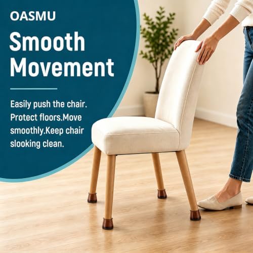 OASMU 32 Pcs Chair Leg Floor Protectors for Hardwood Floors Brown Small - Image 4