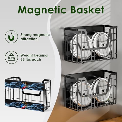 2 Pack Magnetic Shelf for Fridge, Fruit Potato & Onion Storage Bins - Image 2