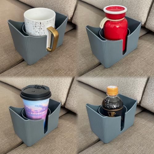 Couch Anti-Spill Drink Holder Tray, Couch Seat Cushion Cup Beverage Holder for Cups, Mugs, Bottles, Cans (Gray) - Image 6