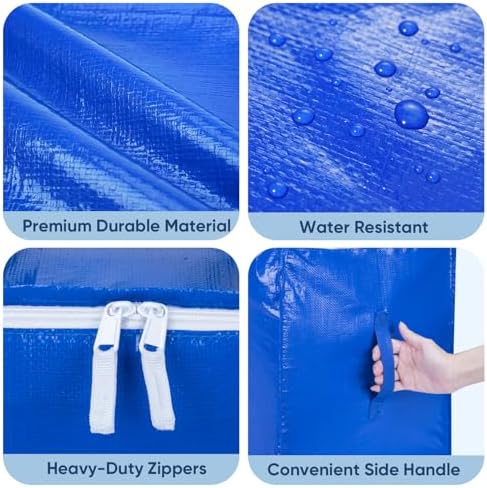 BALEINE 6-Pack Oversized Moving Bags with Reinforced Handles, Heavy-Duty Storage Tote for Clothes, Moving Supplies (Royal Blue, 6-Pack) - Image 7