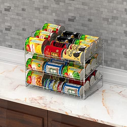 Deco Brothers Stackable Can Rack Organizer Holds Up to 36 Cans, Chrome - Image 3