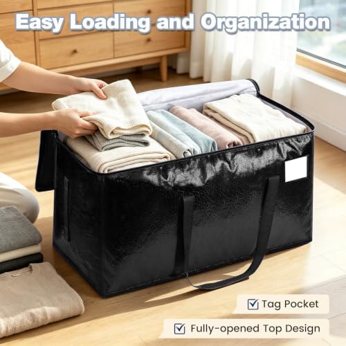 8 Pack Heavy Duty Waterproof Moving Bags, Foldable Totes - Image 3