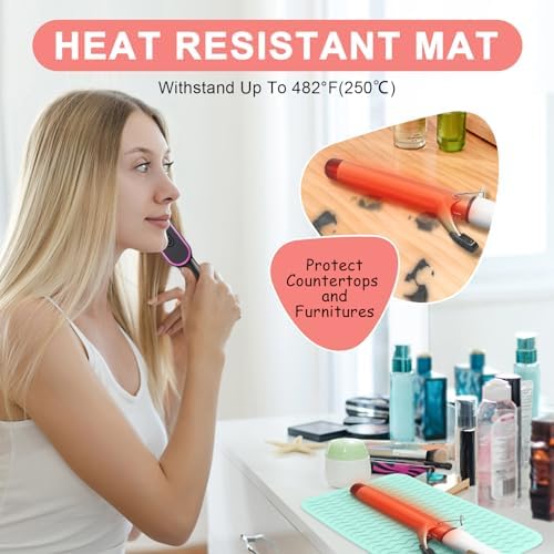 Suafrnut Plus Size Silicone Heat Resistant Mat for Hair Tools(12" x 9") - Image 2