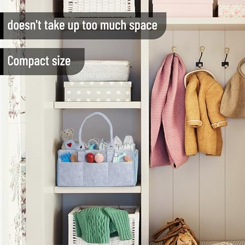 Mr. Pen- Baby Diaper Caddy Organizer, Gray, Blue Inside - Image 6