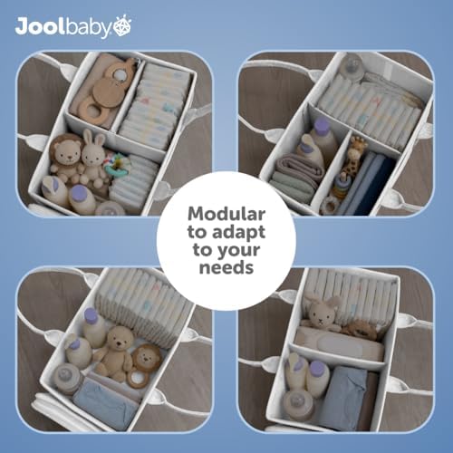 Jool Baby Tag-Along Diaper Caddy – Nursery Storage Organizer for Newborn Essentials – Lightweight & Portable, Large Capacity (Gray) - Image 4