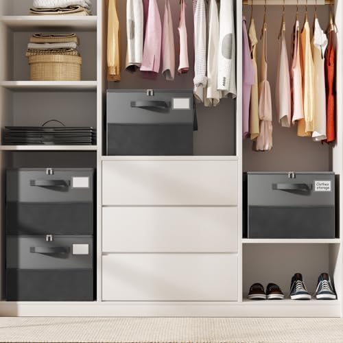 Large Reinforced Shoe Organizer for Closet with Adjustable Dividers, Gray - Image 6