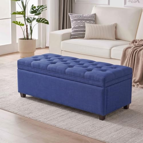 Mangodan 43 Inch Storage Ottoman, Tufted Ottoman with Storage by Mangodan