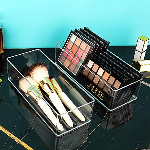 JessLab Acrylic Makeup Organizer, 1-Compartment Clear Bathroom Drawer Tray - Image 4