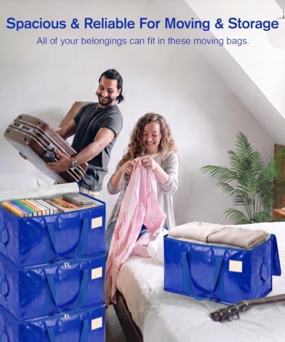 Moving Bags Heavy Duty Extra Large 10-Pack, 110 LBS Load Storage Bag, Blue - Image 4