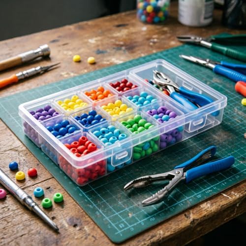112 Pieces Mixed Sizes Rectangular Empty Mini Clear Plastic Organizer Box - Image 3