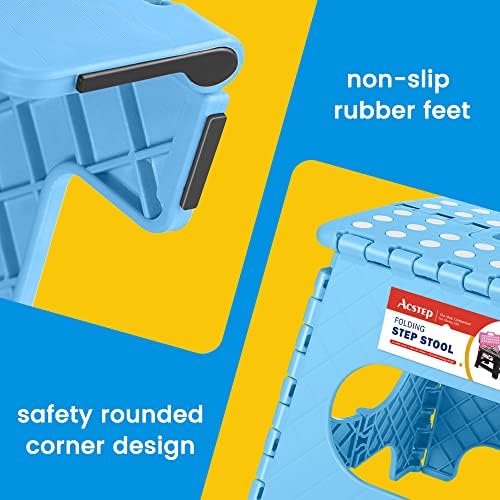 ACSTEP 11 Inch Folding Step Stool for Kids, Non-Slip Foldable Stools, Blue - Image 2